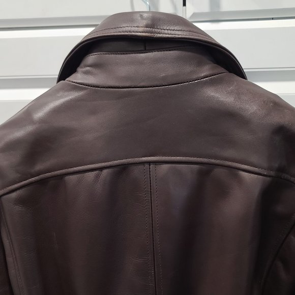 *****SALE***** Tiger of Sweden Brown Leather Motorcycle Jacket - Picture 8 of 12